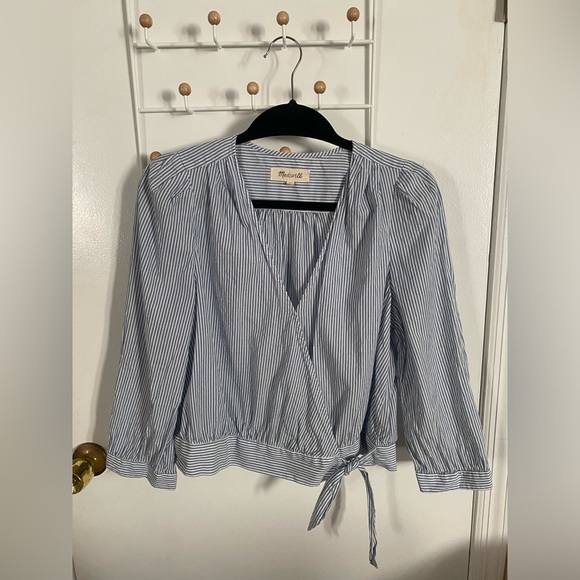 Madewell Striped Wrap Top - Picture 4 of 6